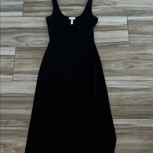 Leith cotton maxi Black Sleeveless Dress with slit
